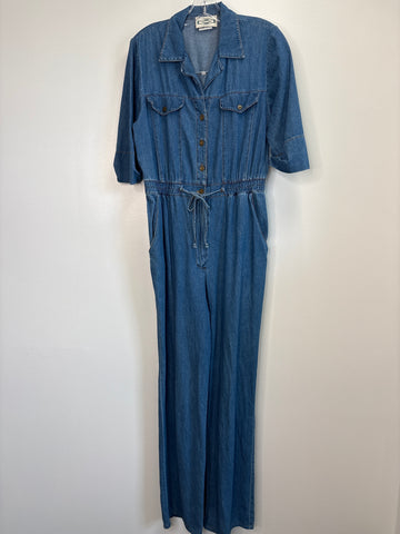 Vintage Casual Tall Girl Cotton Denim Jumpsuit (12T)