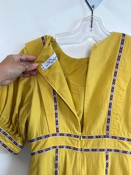 SÒ Vintage Made In Vietnam Yellow Mini Dress  (M)