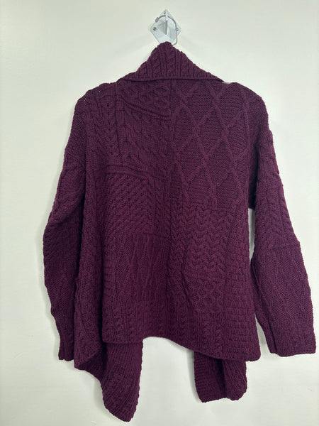 Vintage Carraigdon Irish Merino Wool Cableknit Cardigan (XXL)
