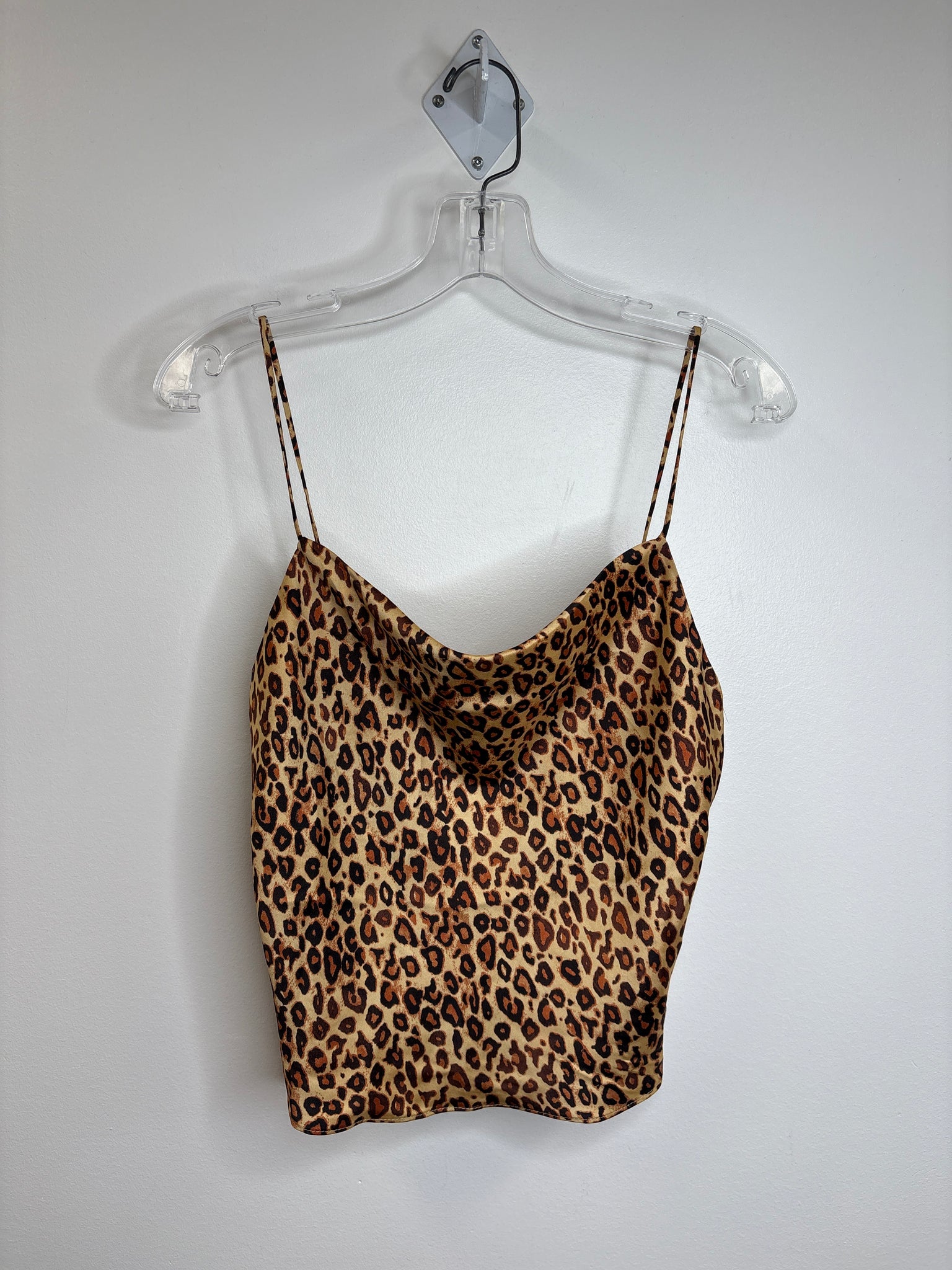 Zara Leopard Print Silky Camisole Adjustable Straps Tank Top (M)