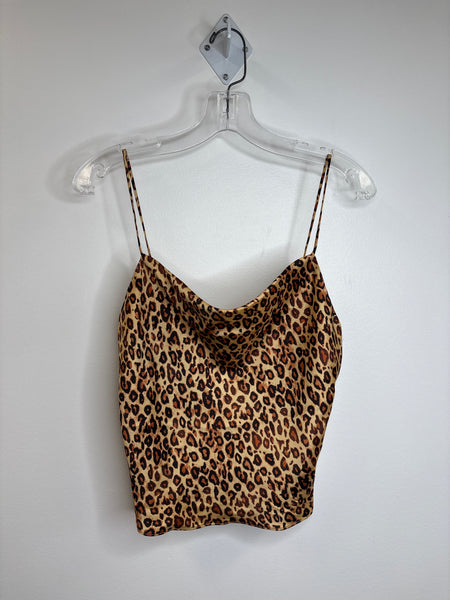 Zara Leopard Print Silky Camisole Adjustable Straps Tank Top (M)