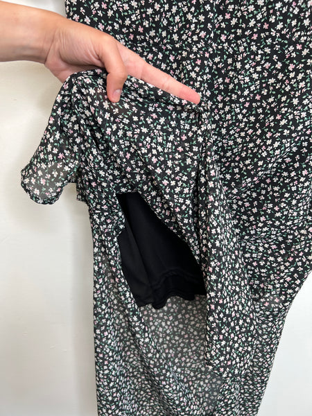 H&M Divided Black Floral Dress (S)