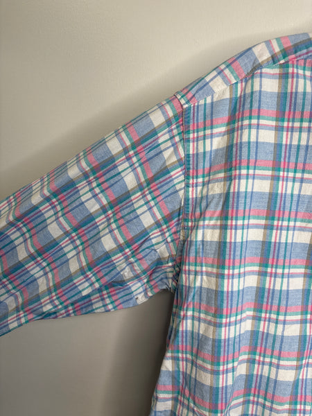 Northern Reflections Plaid Cotton Button-Down Shirt (XL)