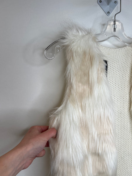 Design Lab White Faux Fur Vest (S)