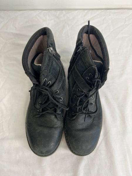 UGGs Black Leather Lace Up Combat Boots (US 4)