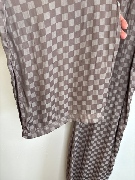 Gap Body Checkered Cropped Wide Leg Pants (L)