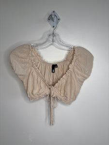 Ruffle Puff Sleeve Micro Top (S)
