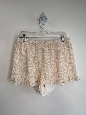 American Eagle Cotton-Linen Blend Floral Lace Shorts (L)