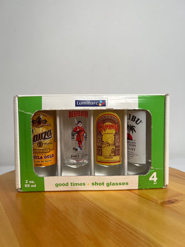 NWT Luminarc Set Of 4 Good Times Shot Glasses