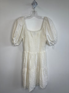 Mystic Threads Puff-Sleeve Eyelet Mini Dress (M)