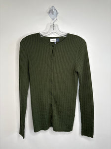Joneswear Studio Cotton Button-Up Cableknit Cardigan (M)