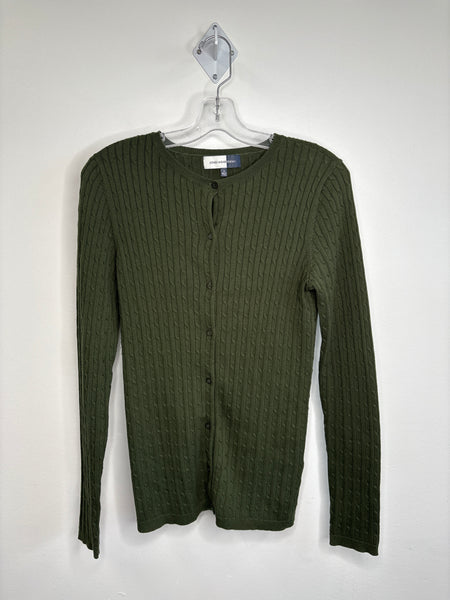 Joneswear Studio Cotton Button-Up Cableknit Cardigan (M)