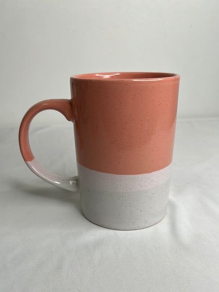 Presidents Choice Stoneware Pink and White Mug