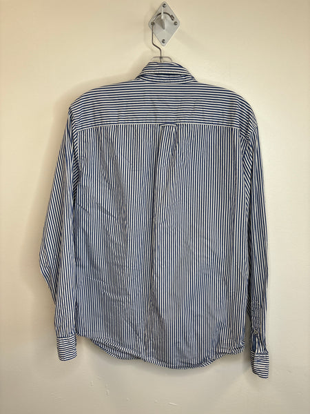 American Eagle Striped Long-Sleeve Button-Down Top (L)