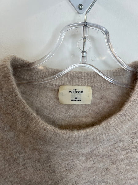 Wilfred Light Grey Alpaca Wool Crop Long-Sleeve Sweater (XS)