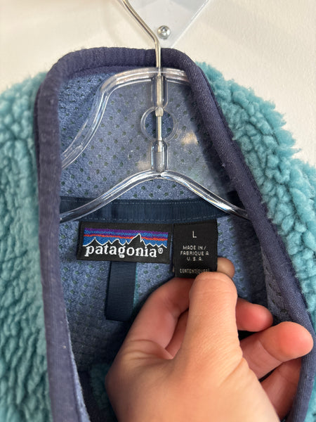 Vintage 1990 Patagonia Teal & Blue Fleece Jacket (L)