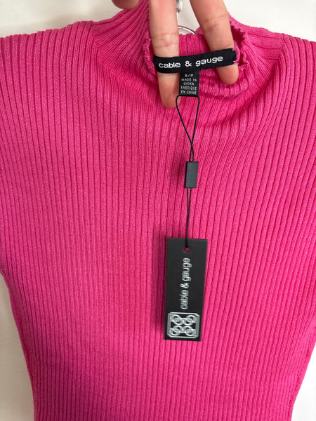 NWT Cable & Gauge Cap Sleeve Ribbed Turtleneck Top (S)