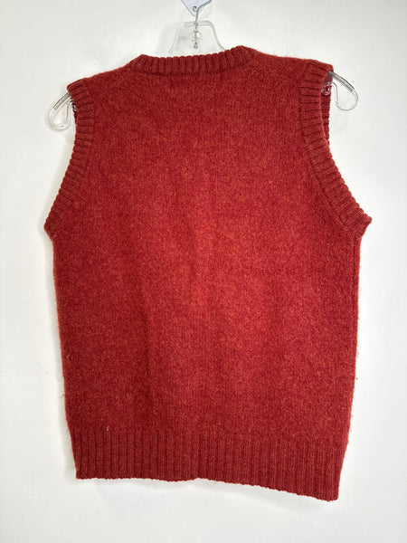 Vintage Sears Shetland Rust Woollen Sweater Vest (S)