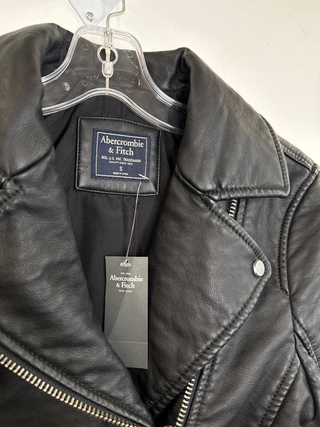 NWT Abercrombie & Fitch Black Motorcycle Jacket (S)