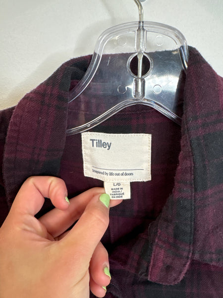Tilley Cotton Plaid Shirt (L)