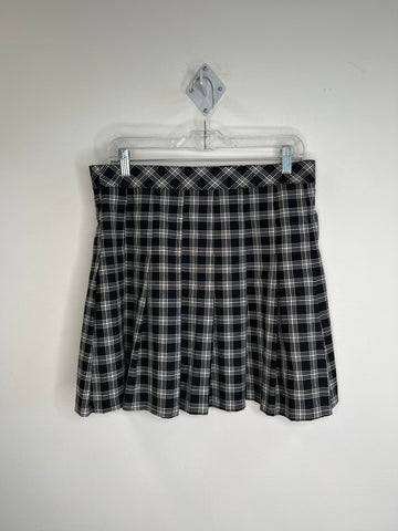 H&M Black & White Plaid Pleated Mini Skirt (10)