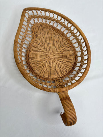 Vintage Wicker Leaf Shaped Basket