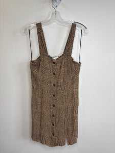 Topshop Animal Print Sleeveless Ruffled Double Mini Slit Mini Dress (8)