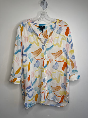 FDJ Patterned Button-Up Blouse (US 16)