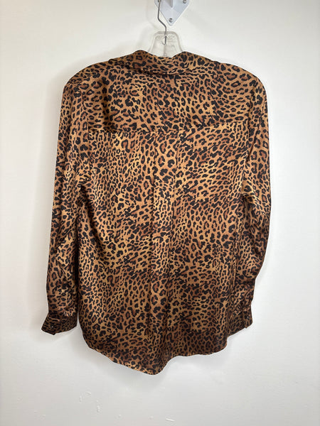 Cleo Animal Print Long Sleeve Blouse (XS)