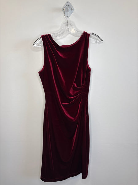 Retro Jessica Maroon Sleeveless Velvet Midi Dress (6)