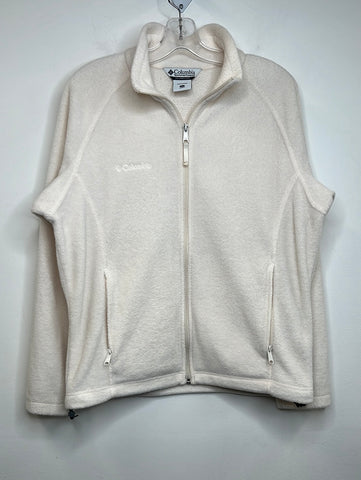 Columbia White Fleece Zip-up Sweatshirt (L)