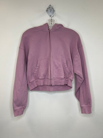 Tna Cozy Fleece Boyfriend Lavender Zip-up Crop Hoodie (M)