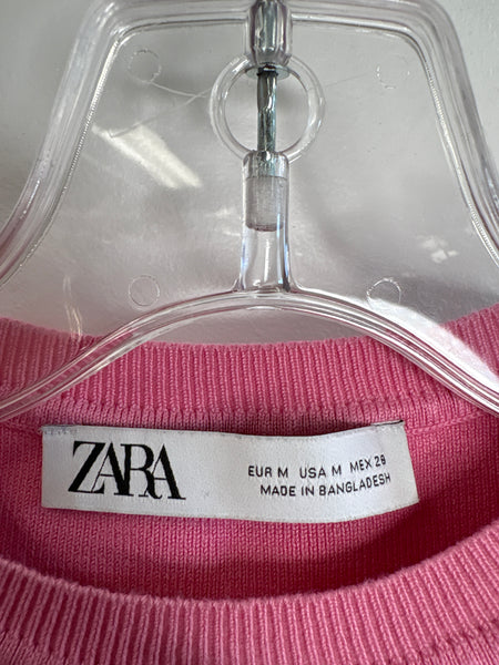 Zara Halter Ribbed Cropped Top (M)
