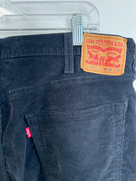 Levi Strauss 502 Black Corduroy Pants (38/32)