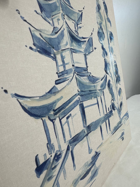 NWT Japanese Temple Canvas Art