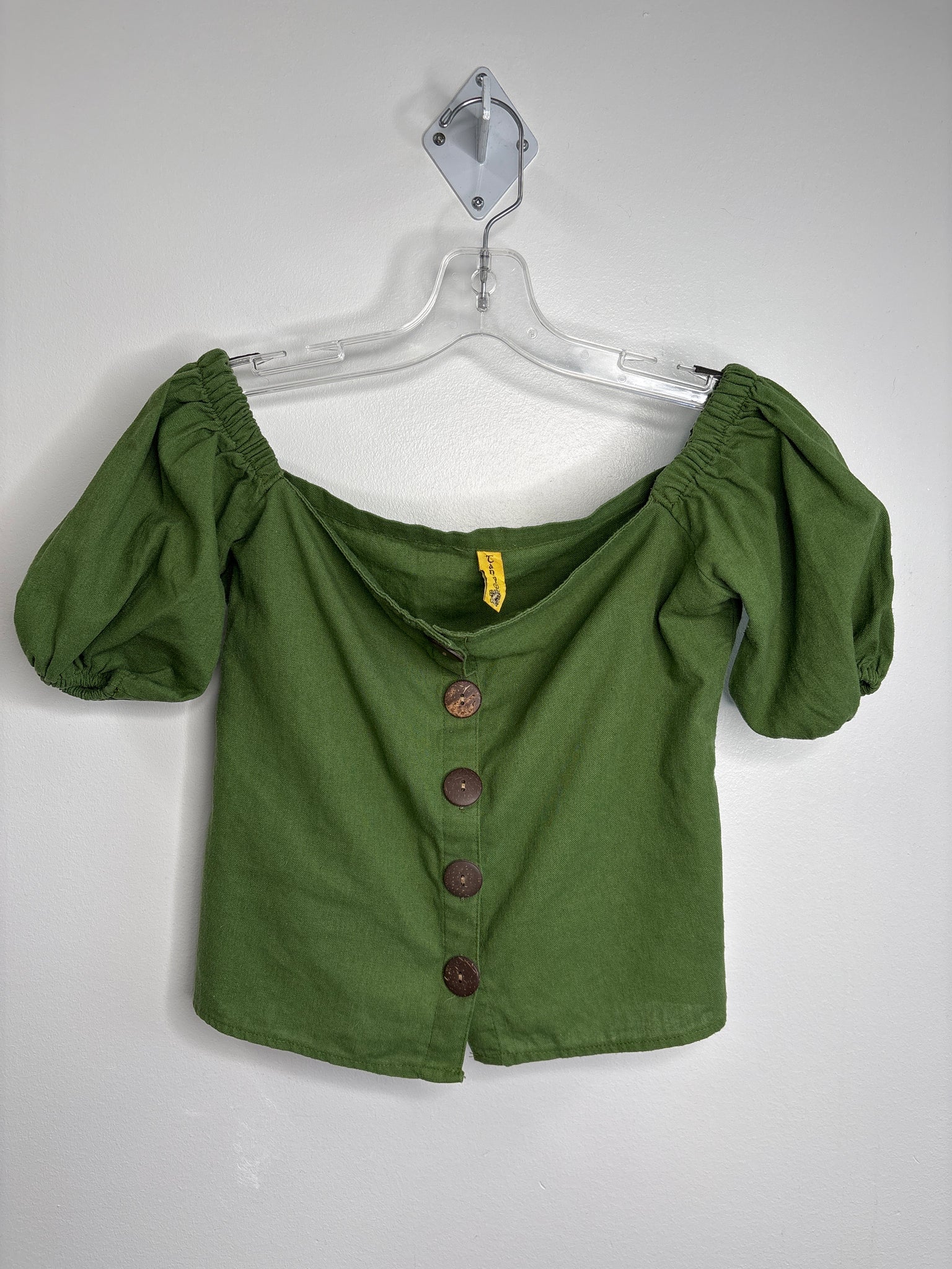 Tanidi Button Up Cropped Top (S)