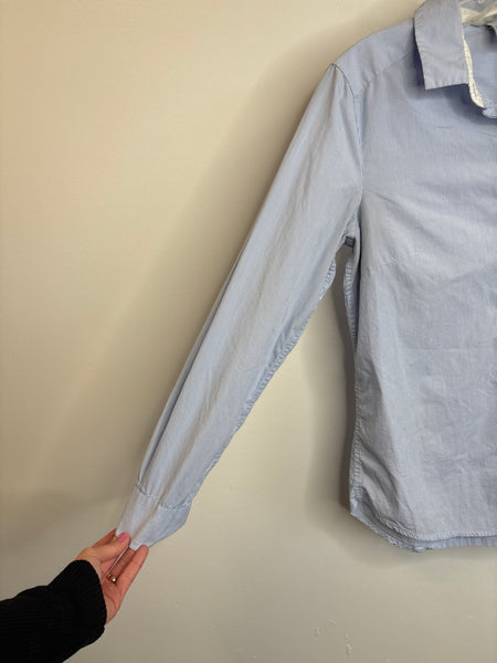 H&M Striped Long-Sleeve Button-Down Cotton-Blend Blouse (8)
