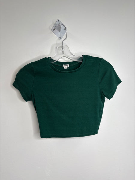 Garage Ribbed Cotton-Blend Cropped Top (S)
