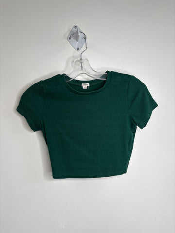 Garage Ribbed Cotton-Blend Cropped Top (S)