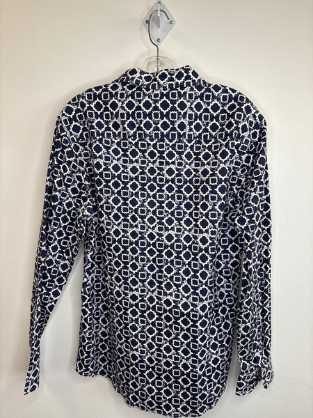 NWT John Lennon Stretch Button Up Long Sleeve Patterned Shirt (L)