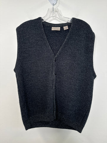 Vintage TipTop Classics Stone Grey Button-Up Sweater Vest (M)