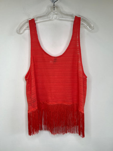 H&M Divided Orange Fringe Hem Sleeveless Crop Top (L)