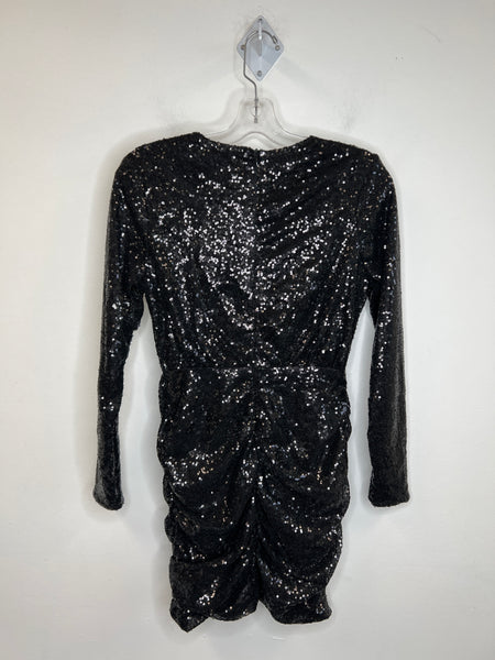 NWT Club L London Black Sequins Long-Sleeve Dress (8)