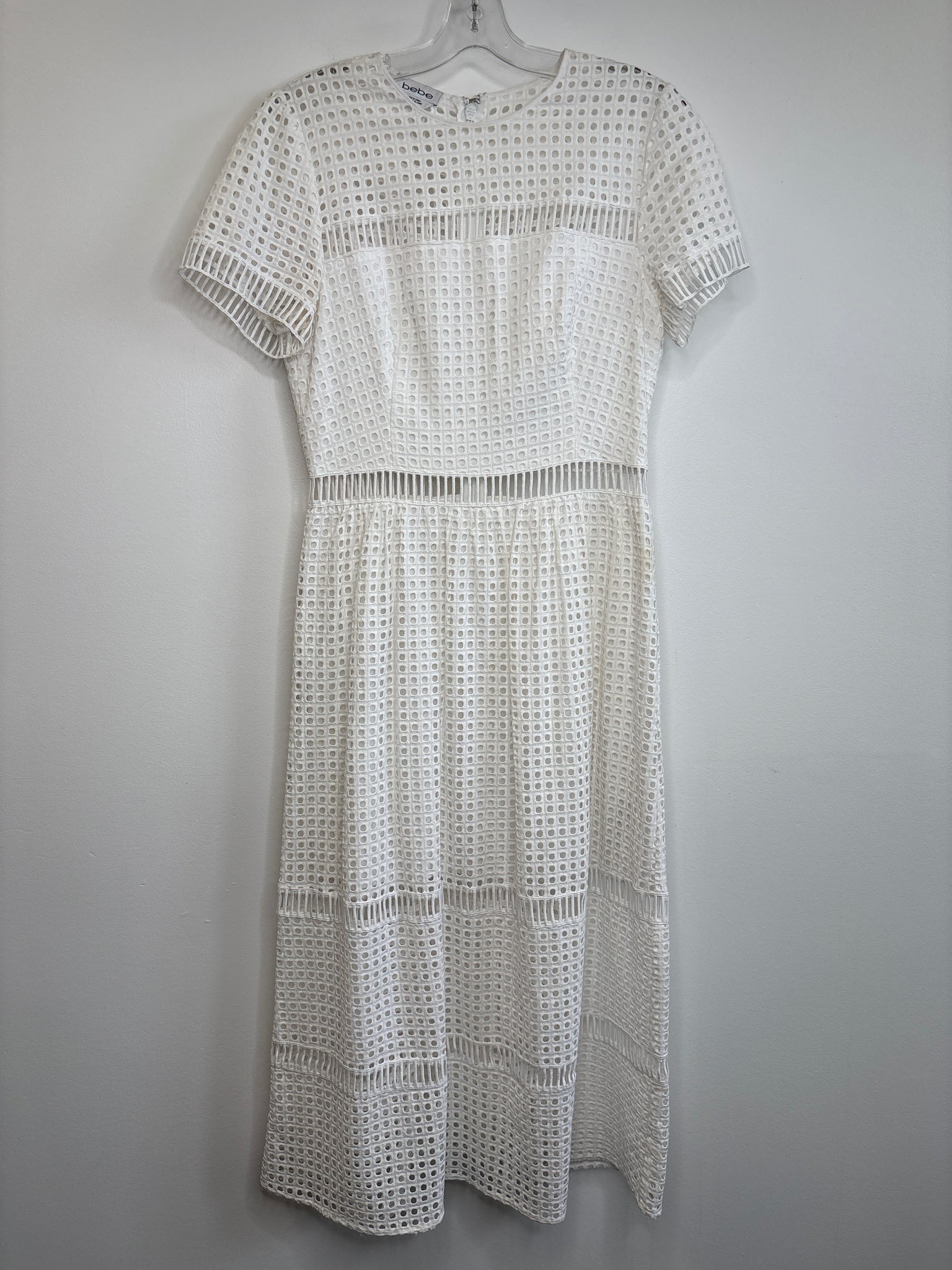 Bebe Jenna Embroidery Cotton Lace Midi Dress (8)