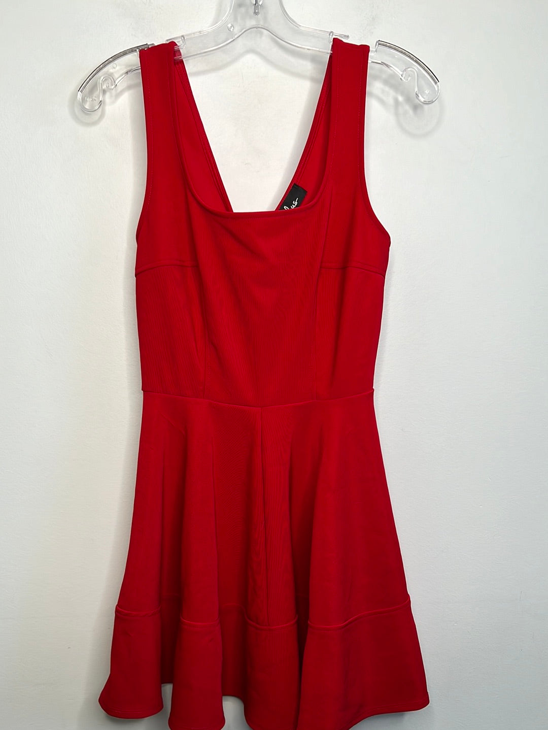 Lulu's Red Lined Stretch Skater Dress (M)