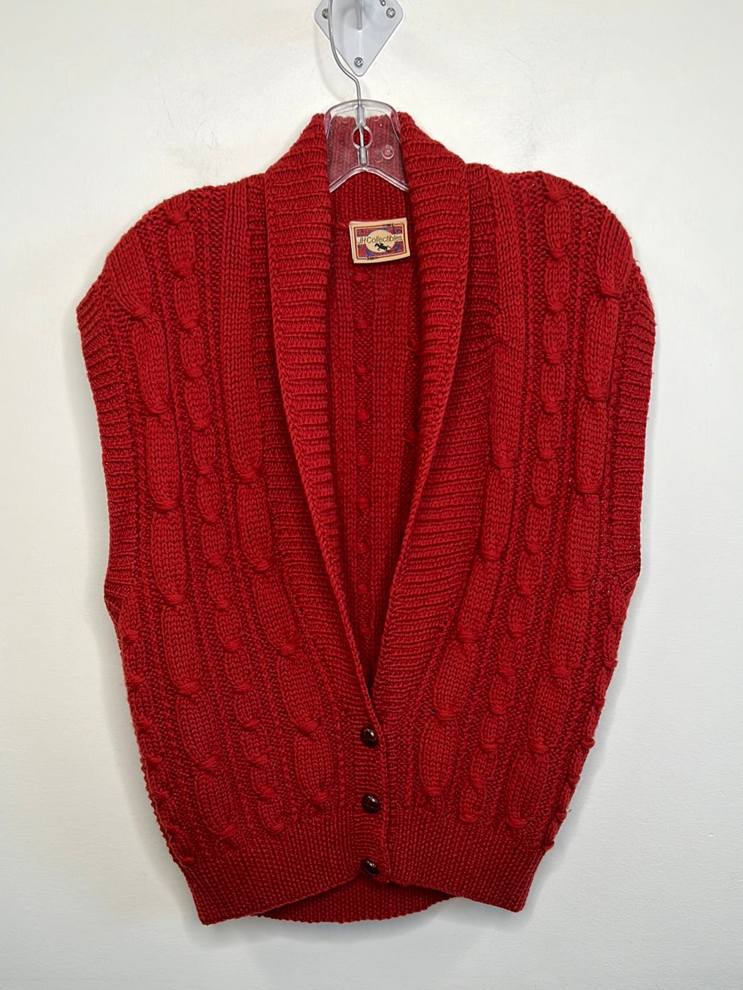 Vintage JH Collectibles Red Wool Sweater Vest (M)