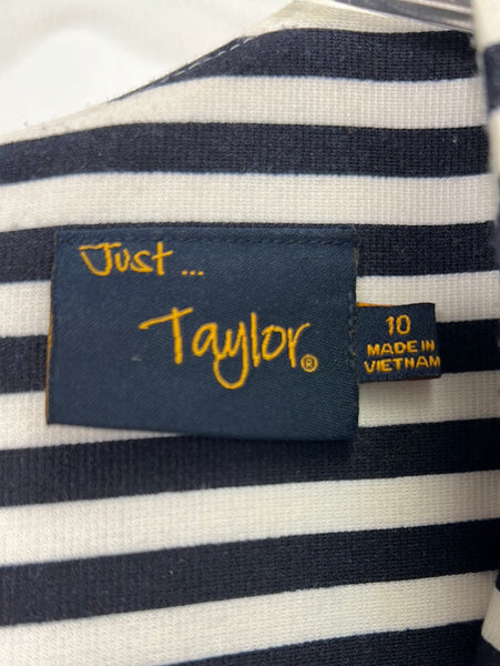 Just Taylor Floral Striped Dress (10)