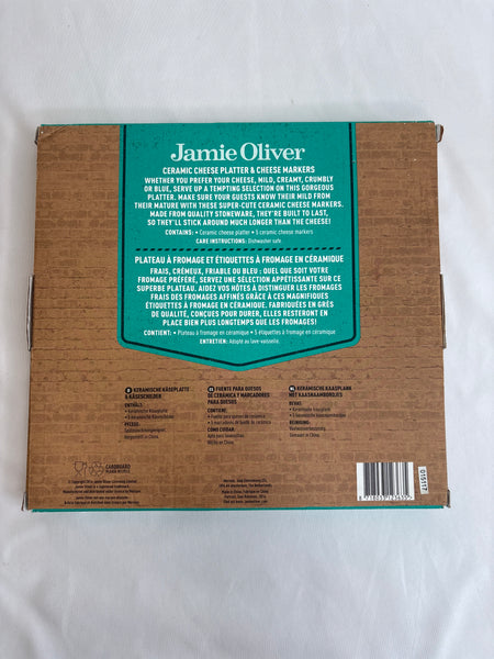 Jamie Oliver Ceramic Cheese Platter And Cheese Markers