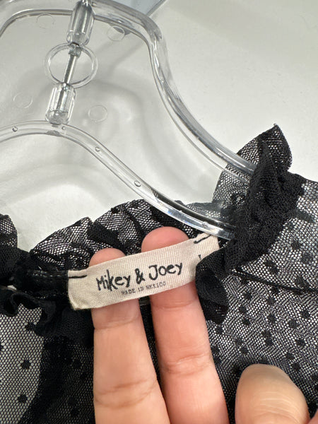 Mikey & Joey Polka Dot Sheer Top (L)