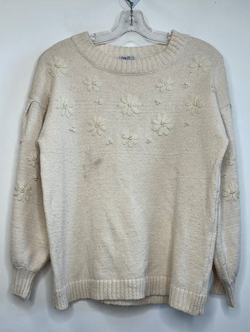 Cozy Co. Floral Embroidered Knitted Sweater (S)